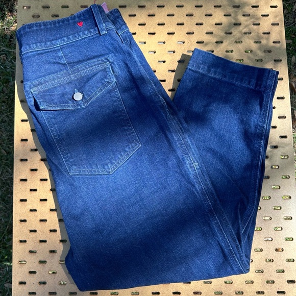 Sundry Denim - Anthropologie Sundry Ultra High Rise Pleated Carpenter Wide Leg Jeans Size 31